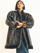 Yves Saint Laurent Textured Shearling Coat Outerwear arcadeshops.com
