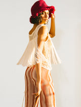 Valentino Fringed Crochet Top Top arcadeshops.com