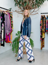 1970's Plaid Flared Trouser Bottom arcadeshops.com