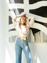 Escada Pastel Floral Silk Blouse Top arcadeshops.com