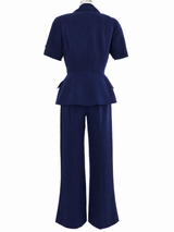 Thierry Mugler Navy Blue Sailor Pant Ensemble