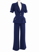 Thierry Mugler Navy Blue Sailor Pant Ensemble