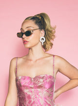 1950s Tiger Stripe Wrap Around Cat Eye Sunglasses Accessory arcadeshops.com