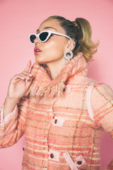 1960s Courreges Pink Mohair Tweed Jacket Jacket arcadeshops.com