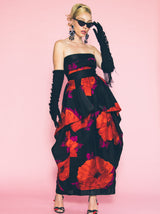 1980s Bill Blass Strapless Floral Dress Dress arcadeshops.com