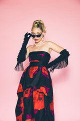 1980s Bill Blass Strapless Floral Dress Dress arcadeshops.com