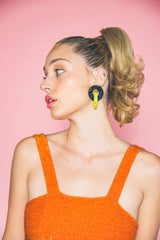 Colorblock Crystal Hoop Earrings Jewelry arcadeshops.com