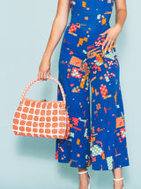 Coral Wicker Woven Basket Bag Accessory arcadeshops.com