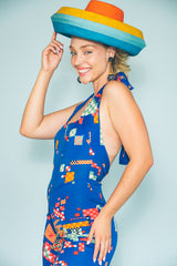 Colorblock Wicker Hat Accessory arcadeshops.com