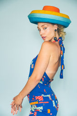 Colorblock Wicker Hat Accessory arcadeshops.com