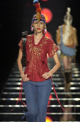 2002 Christian Dior Bead Embellished Flare Jeans Bottom arcadeshops.com