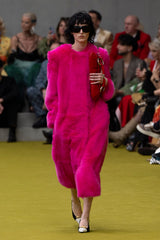 2023 Gucci Hot Pink Fur Coat Outerwear arcadeshops.com