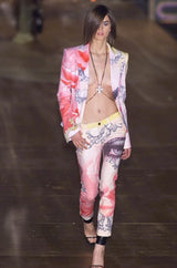 2001 Roberto Cavalli Jewel Face Print Denim Bottom arcadeshops.com