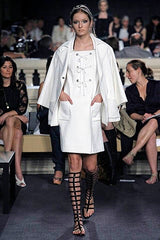 2007 Chanel Lace Up Ivory Tweed Dress Dress arcadeshops.com