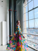 Wilson Folmar Rainbow Floral Organza Gown Dress arcadeshops.com
