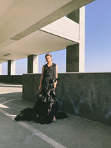 Carolina Herrera Ruffled Silk Chiffon Gown With Train Dress arcadeshops.com