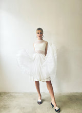 1950's Illusion Neckline Chiffon and Lace Dress Dress arcadeshops.com