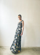 1970's Metallic Floral Maxi Dress Dress arcadeshops.com