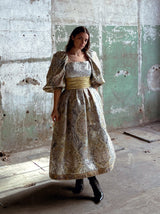 Leonard Metallic Puff Sleeve Party Dress Dress arcadeshops.com