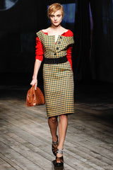 Prada Belted Gingham Sheath Dress Dress arcadeshops.com