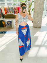 Sailboat Printed Cutout Maxi Dress Dress arcadeshops.com