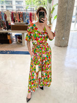 Galanos Floral Printed Palazzo Jumpsuit Jumpsuit arcadeshops.com