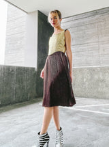 Krizia Pleated Metallic Skirt Bottom arcadeshops.com