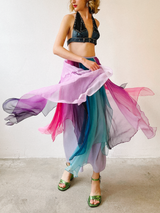 Giorgio di Sant'Angelo Layered Chiffon Rainbow Skirt Bottom arcadeshops.com