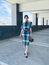 Gucci Plaid Linen Midriff Dress Dress arcadeshops.com