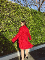 Romeo Gigli Magenta Fringed Yarn Coat Jacket arcadeshops.com