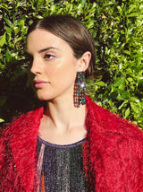 Jeweled Fringe Earrings Accessory arcadeshops.com