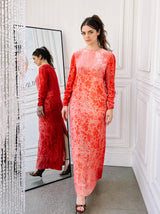 1960s Galanos Pink Crushed Velvet Burnout Dress Dress arcadeshops.com