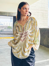 Sequin Embellished Batwing Top Top arcadeshops.com