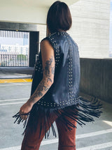 DKNY Studded Fringe Vest Jacket arcadeshops.com