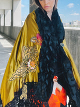 Art To Wear Fringed Satin Cape Jacket arcadeshops.com