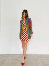 Gianni Versace Couture Stripe Printed Blazer Jacket arcadeshops.com