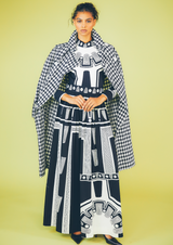 1960s Harzfeld's Rhinestone Studded Op Art Maxi Dress Dress arcadeshops.com