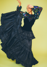 Oscar de la Renta Floral Burnout Chiffon Peasant Top Top arcadeshops.com