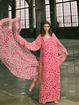 Christian Dior Floral Chiffon Caftan Dress arcadeshops.com