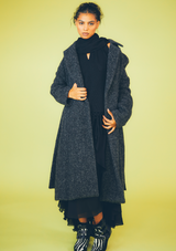 1990s Calvin Klein Collection Graphite Boucle Coat Outerwear arcadeshops.com