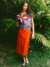 Blue Crochet Floral Top Top arcadeshops.com