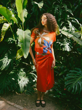 Red Crochet Floral Top Top arcadeshops.com