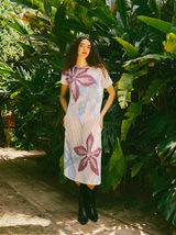 White Crochet Floral Midi Dress Dress arcadeshops.com