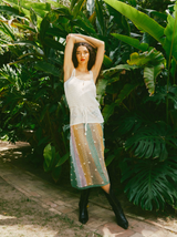 Ivory Eyelet Knit Cami Top arcadeshops.com