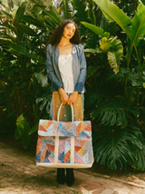 Upcycled Pastel Quilt Large Weekend Bag Accessory arcadeshops.com