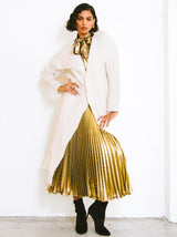 Issey Miyake White Pleated Sculptural Duster Jacket arcadeshops.com