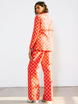 1970s Red Brocade Pant Suit Suit arcadeshops.com