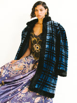 Christian Dior Plaid Shearling Fur Coat Outerwear arcadeshops.com