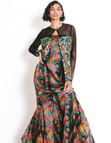 Carolina Herrera Floral Gown and Beaded Jacket Ensemble Dress arcadeshops.com