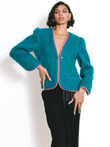 1980s Gucci Teal Wool Jacket Jacket arcadeshops.com